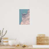Poster Plan de la ville venteuse de Beyrouth Liban Voyage (Cuisine)