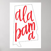 Poster Plan de l'État Alabama (Devant)