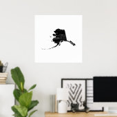 Poster Plan de l'État de l'Alaska en détresse (Bureau à domicile)