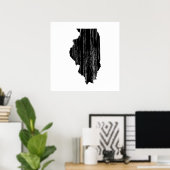 Poster Plan de l'État de l'Illinois en détresse (Bureau à domicile)