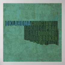 Plan de l'état de l'Oklahoma sur la toile