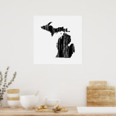 Poster Plan de l'État du Michigan en détresse (Cuisine)