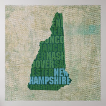 Plan de l'état du New Hampshire sur toile