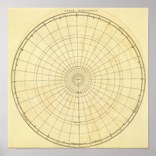 Poster Plan de l'hémisphère Sud (Devant)