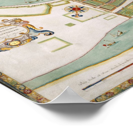 Poster Plan de Long Island New York 1664 (Coin)