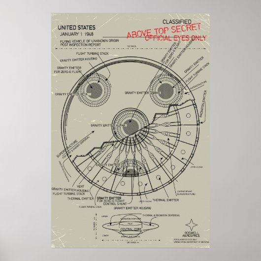 Poster Plan de l'OVNI (Devant)