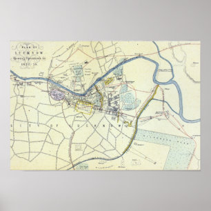 Poster Plan de Lucknow montrant les opérations