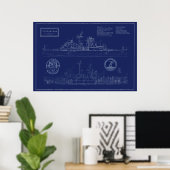 Poster Plan de l'USS Little Rock (Bureau à domicile)