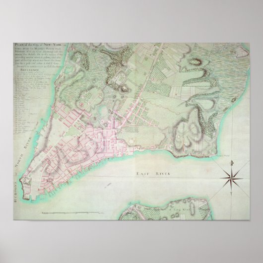 Poster Plan de New York, 1776 (Devant)