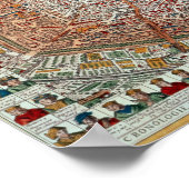 Poster Plan de Paris bordé par une chronologie (Coin)