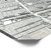 Poster Plan de Paris, connu sous le nom de Plan de Turgot (Coin)