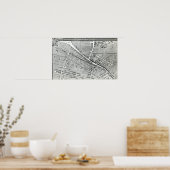 Poster Plan de Paris, connu sous le nom de Plan de Turgot (Cuisine)