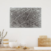 Poster Plan de Paris, connu sous le nom de Plan de Turgot (Cuisine)