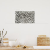 Poster Plan de Paris, connu sous le nom de Plan de Turgot (Cuisine)