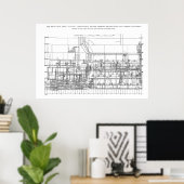Poster Plan de profil du moteur Titanic (Bureau à domicile)