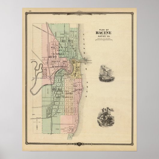 Poster Plan de Racine, siège du comté de Racine Co (Devant)