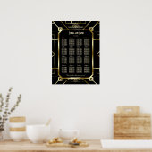 Poster Plan de salle de luxe noir et or (Cuisine)