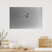 Poster Plan de saut de parachutistes noir et blanc 1968 (Cuisine)