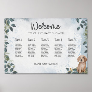 Poster Plan de siège de Baby shower de chien