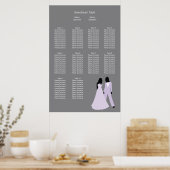 Poster Plan de siège de deux Mariage(Lilac et Grey) (Cuisine)