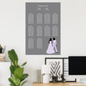 Poster Plan de siège de deux Mariage(Lilac et Grey) (Bureau à domicile)