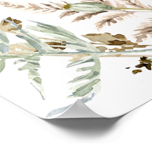 Poster Plan de siège de la douche à papillon Boho (Coin)