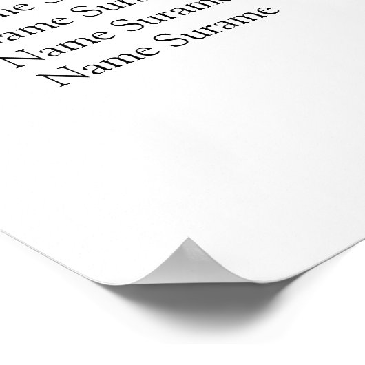 Poster Plan de siège de table bat mitzvah (Coin)