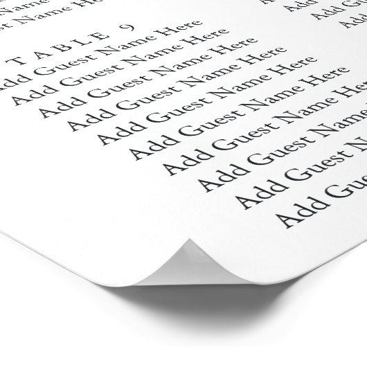 Poster Plan de siège du Mariage botanique vert de la forê (Coin)