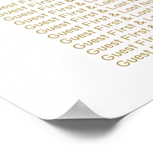 Poster Plan de siège mariage 8 tables Panneau or (Coin)