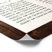 Poster Plan de siège Mariage Botanique Boho Woodgrain (Coin)