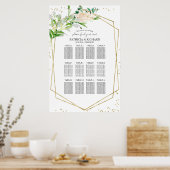 Poster Plan de siège mariage Élégante verdure (Cuisine)