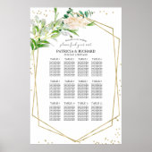 Poster Plan de siège mariage Élégante verdure (Devant)