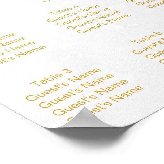 Poster Plan de siège mariage Gold Butterfly Heart Design (Coin)