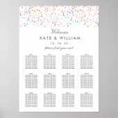 Poster Plan de siège Mariage Rainbow Confetti (Devant)