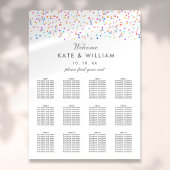 Poster Plan de siège Mariage Rainbow Confetti