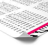 Poster Plan de siège Mariage rose Damask modèle (Coin)