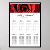 Poster Plan de siège Mariage Rose rouge (Devant)