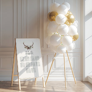 Poster Plan de sièges botanique floral rustique mariage p