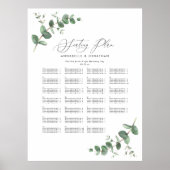 Poster Plan de sièges botaniques Eucalyptus Mariage Budge (Devant)