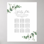 Poster Plan de sièges botaniques Eucalyptus Mariage Budge (Devant)