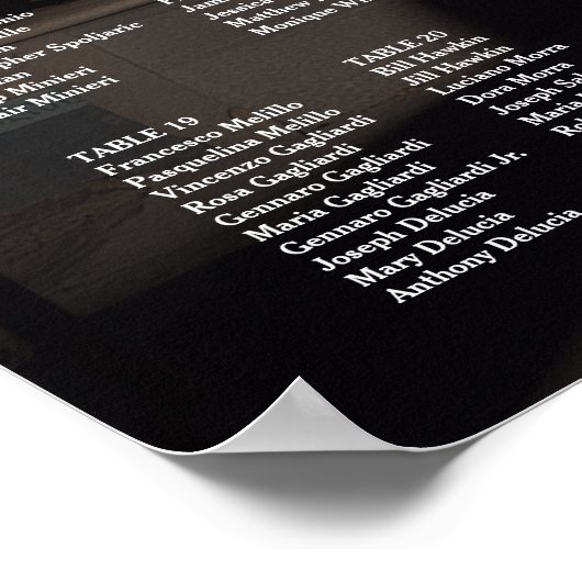 Poster Plan de sièges mariage photo élégant (Coin)