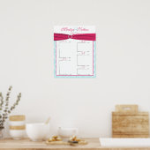 Poster Plan de sièges rose et bleu de pastèque (Cuisine)