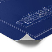 Poster Plan de sous-marin U.S.S. Croaker (Coin)