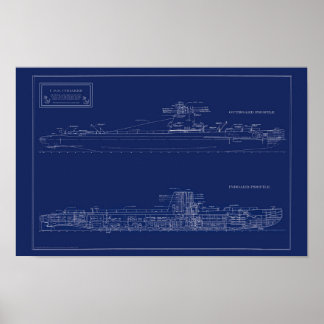 Poster Plan de sous-marin U.S.S. Croaker