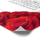 Poster Plan de table 16 x 20 Roses Rouges (Coin)