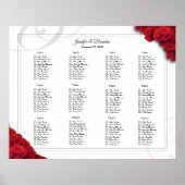Poster Plan de table 16 x 20 Roses Rouges (Devant)