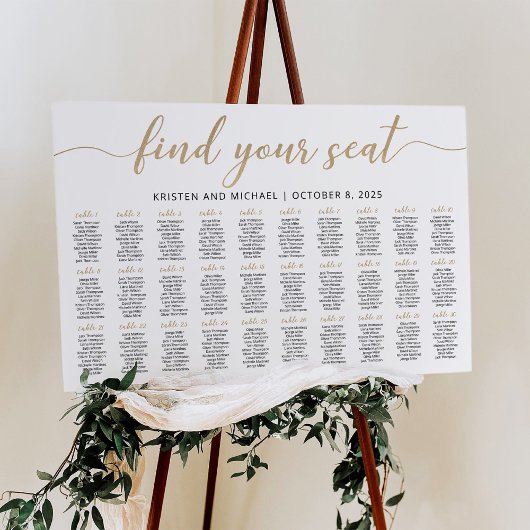 Poster Plan de table 30 tables Trouvez votre place