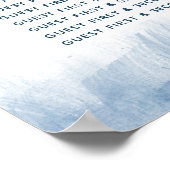 Poster Plan de table abstrait gris bleu pour mariage (Coin)