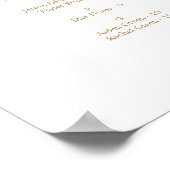 Poster Plan de table alphabétique Beige Doré Blanc (Coin)
