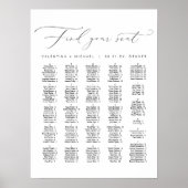 Poster Plan de table alphabétique de mariage à calligraph (Devant)